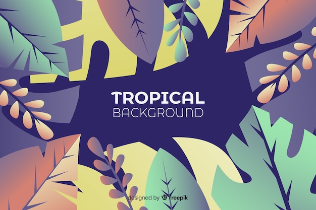 Free vector gradient tropical background