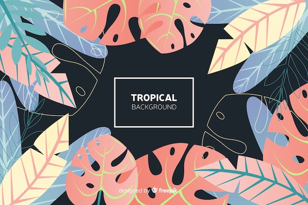 Free vector gradient tropical background