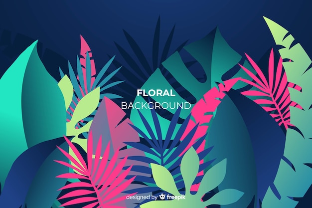 Free vector gradient tropical background