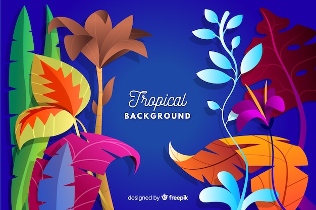 Free vector gradient tropical background