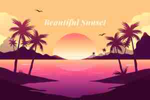 Free vector gradient tropical background