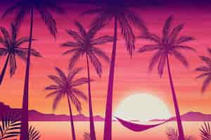 Free vector gradient tropical background