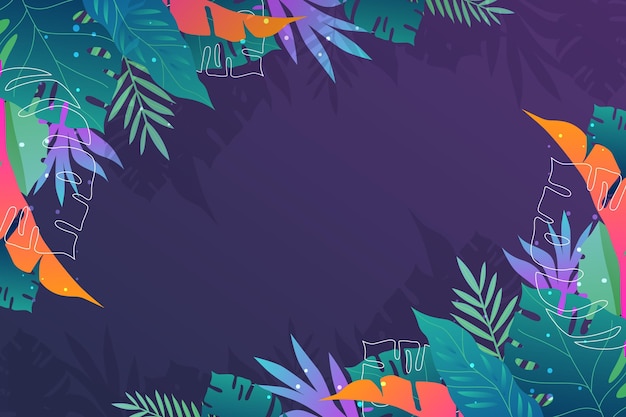 Gradient tropical leaves background