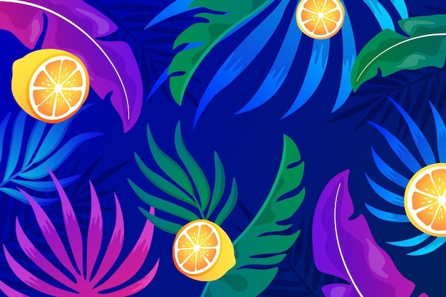 Gradient tropical leaves background