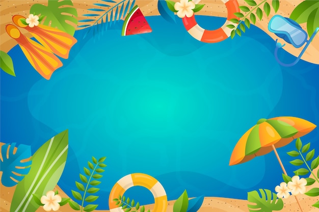 Бесплатное векторное изображение Градиентный тропический летний фон