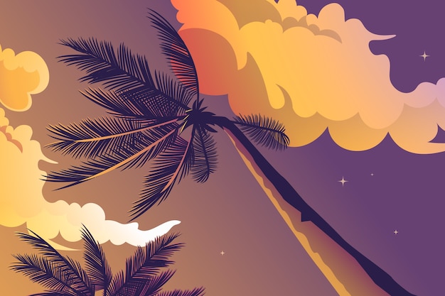 Gradient tropical sunset background