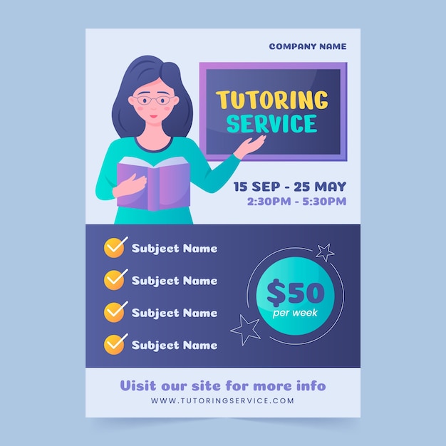 Free vector gradient tutoring service template design