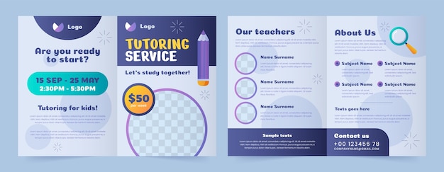 Free vector gradient tutoring service template design