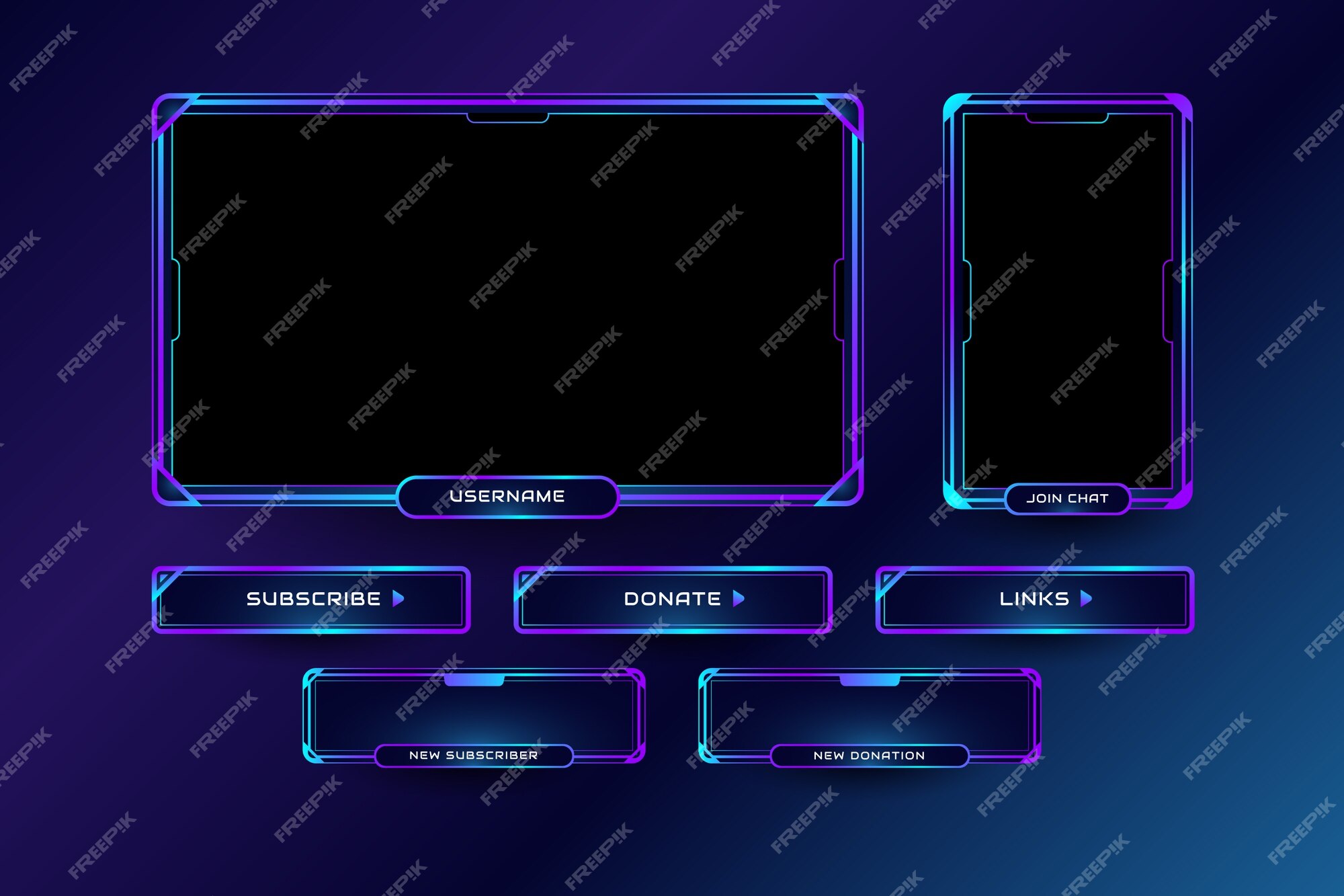 Free Vector  Gradient twitch panels