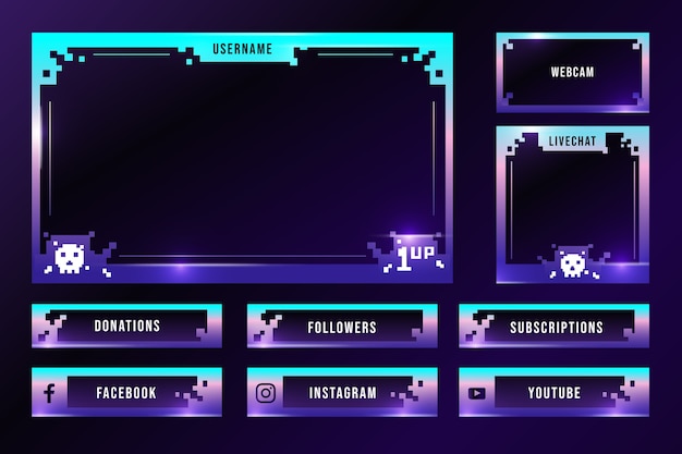 Gradient twitch panels set