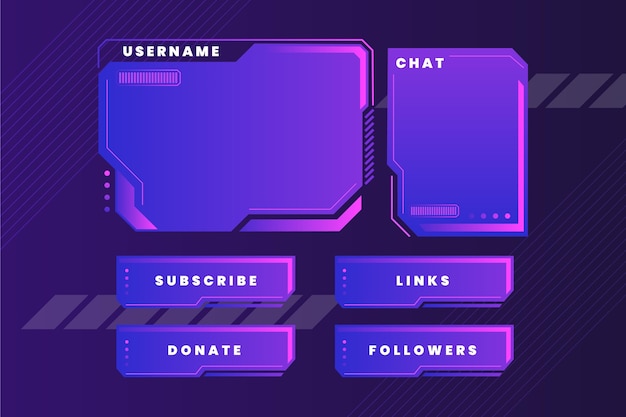 Free Vector  Gradient twitch panels