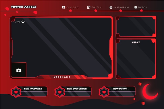 Free vector gradient twitch panels