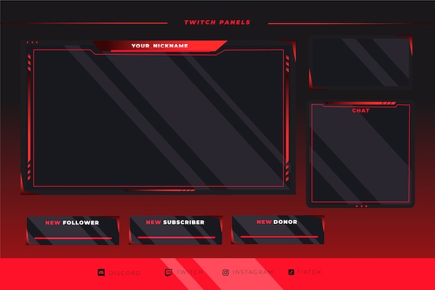 Free vector gradient twitch panels