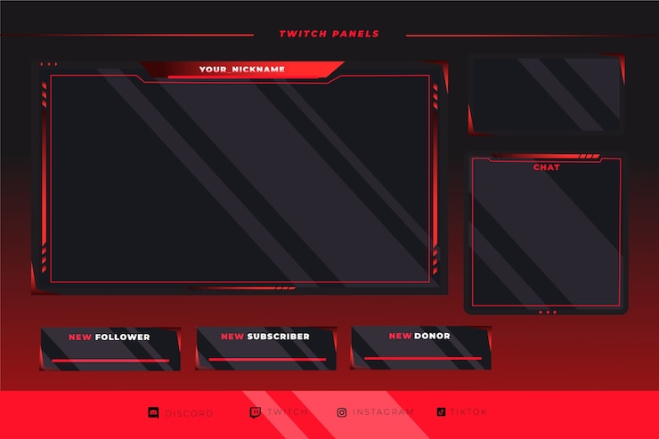 Free Vector gradient twitch panels