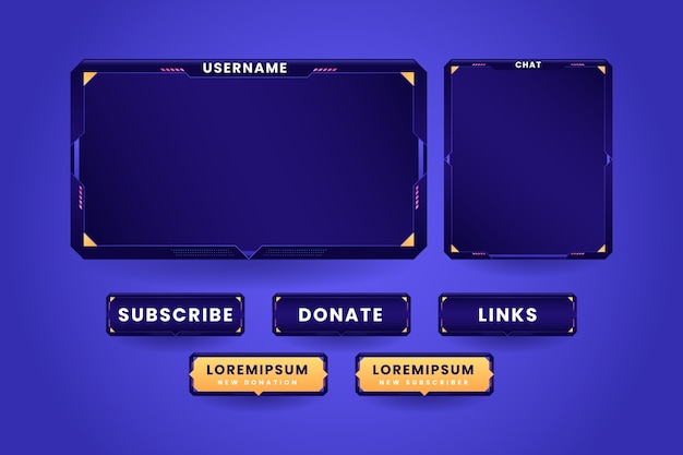 Free vector gradient twitch panels