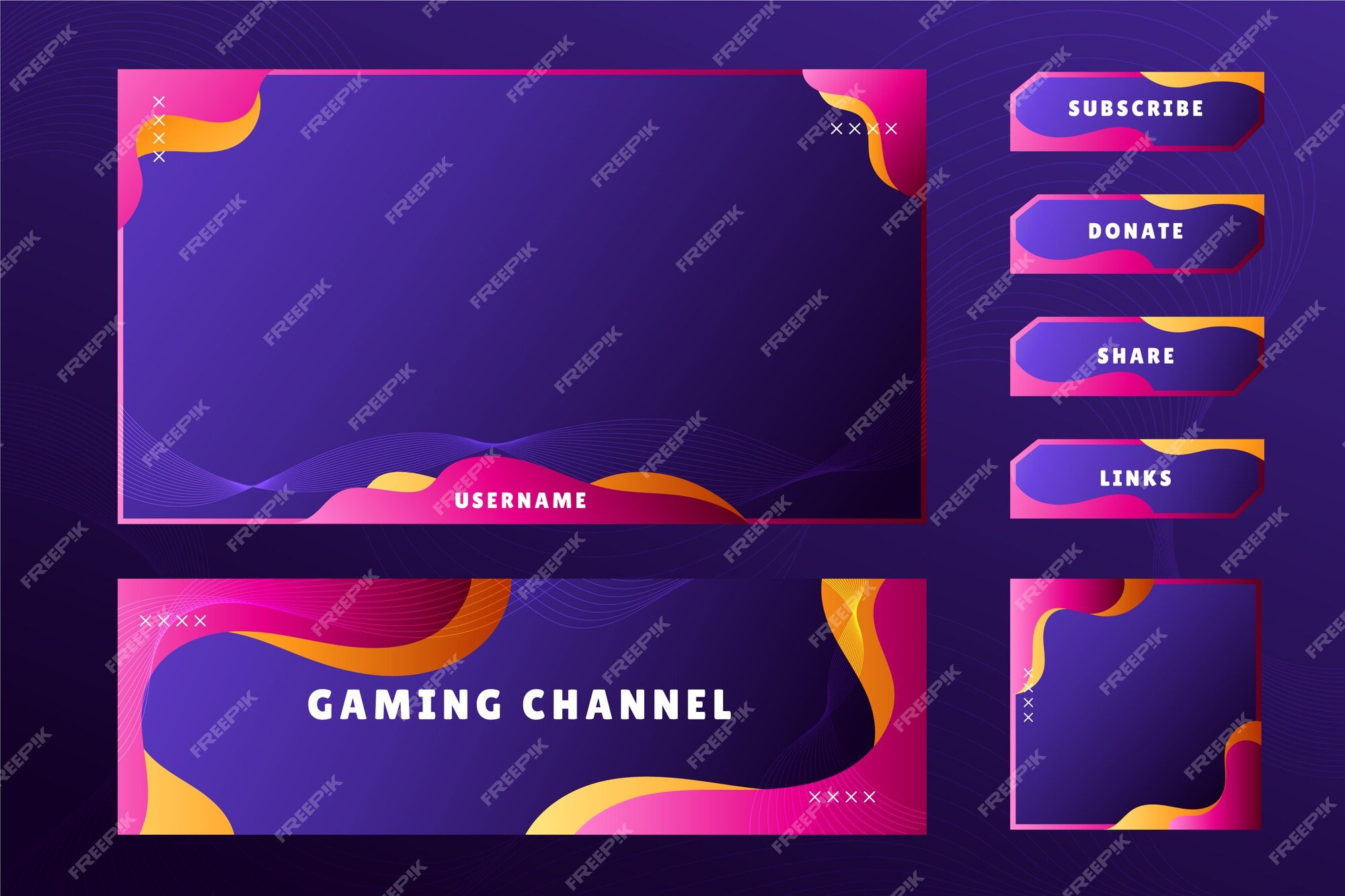 Free Vector  Gradient twitch panels