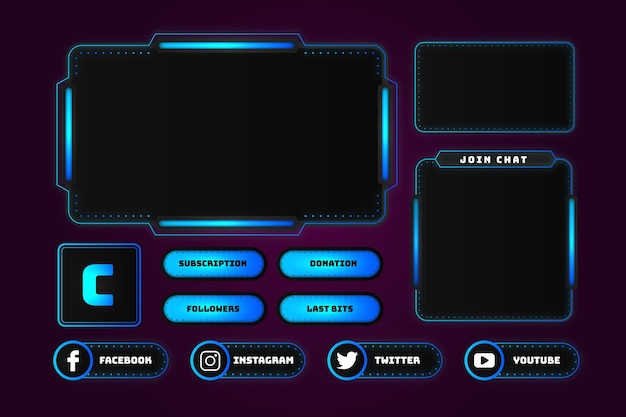 Gradient twitch platform panels