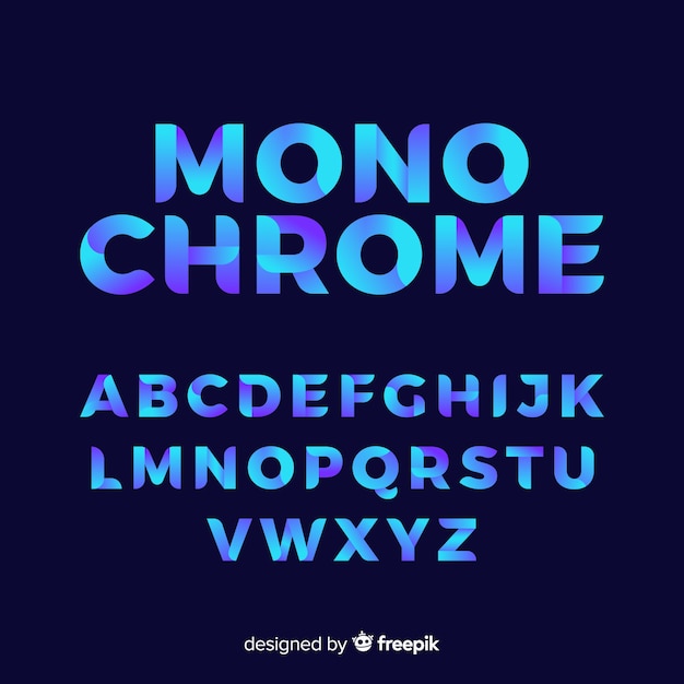 Free vector gradient typography alphabet template