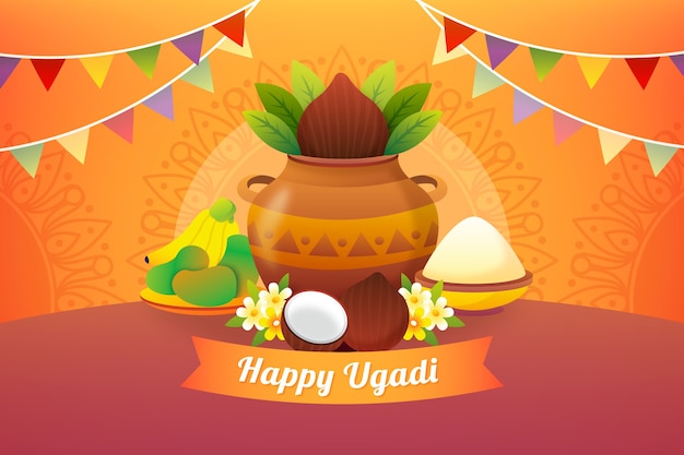 Gradient ugadi background