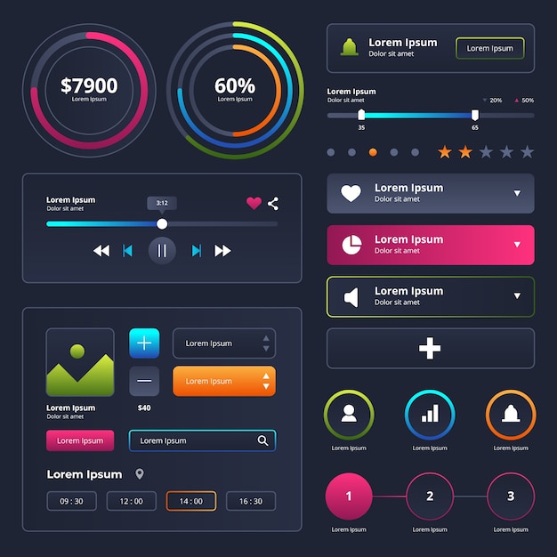 Gradient ui kit collection