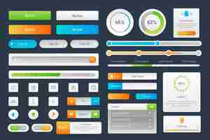 Free vector gradient ui kit collection