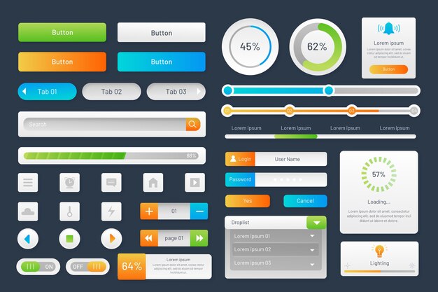 Gradient ui kit collection