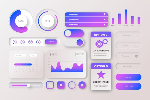 Gradient ui kit collection