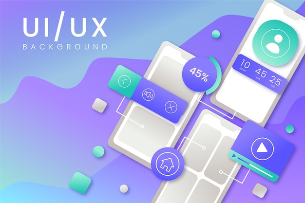 Free vector gradient ui ux background illustrated