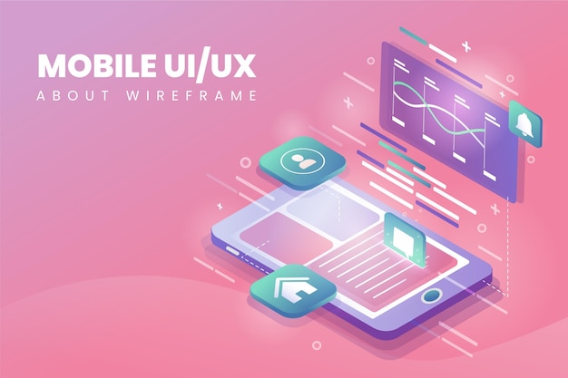 Vettore gratuito gradiente ui ux sfondo illustrato