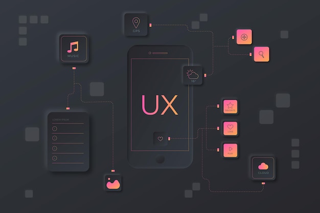 그라데이션 ui ux 배경 일러스트