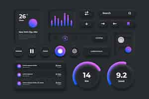 Free vector gradient ui/ux elements