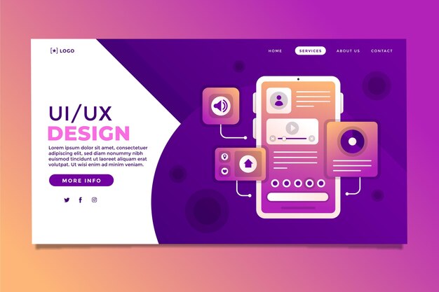 그라데이션 ui/ux 방문 페이지 템플릿