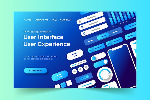 Free vector gradient ui/ux landing page template