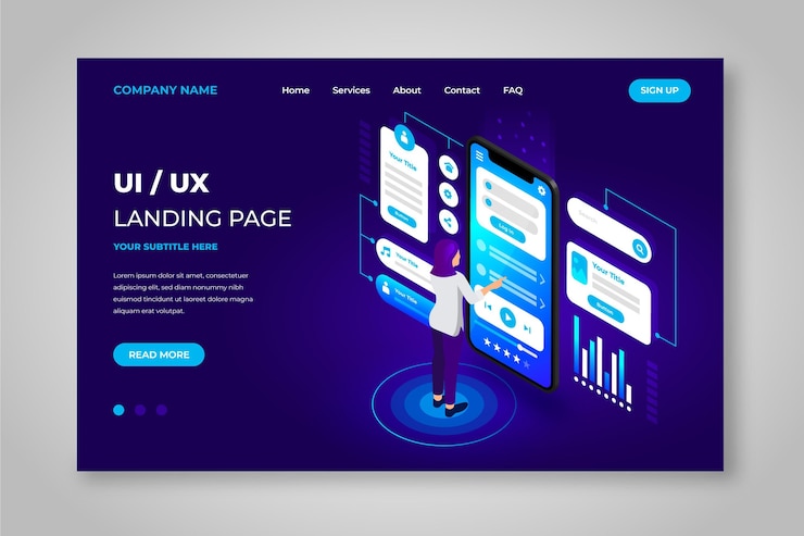 Free Vector gradient ui/ux landing page template