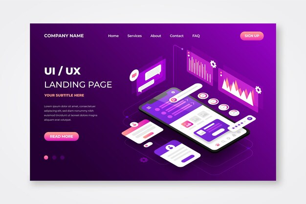 그라데이션 ui/ux 방문 페이지 템플릿
