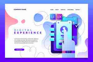 Free vector gradient ui/ux landing page template
