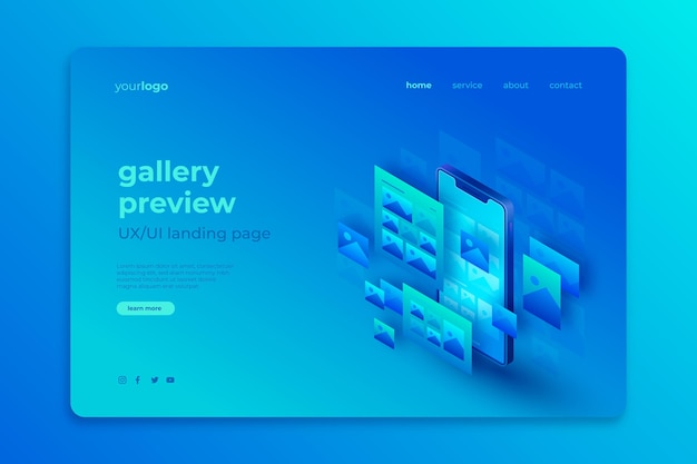 Gradient ui/ux landing page template