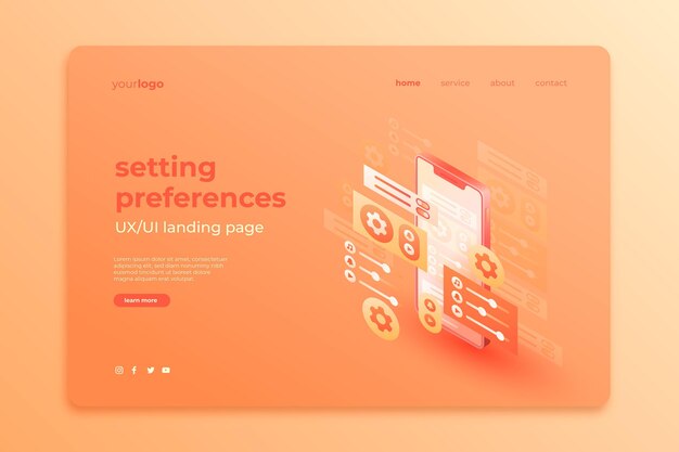 그라데이션 ui/ux 방문 페이지 템플릿