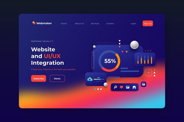 gradient ui/ux landing page