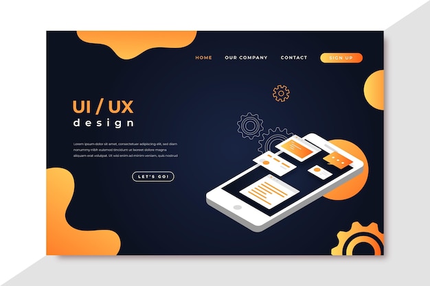 Vettore gratuito gradient ui/ux landing page