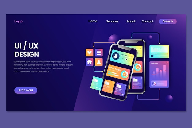 Gradient ui/ux landing page