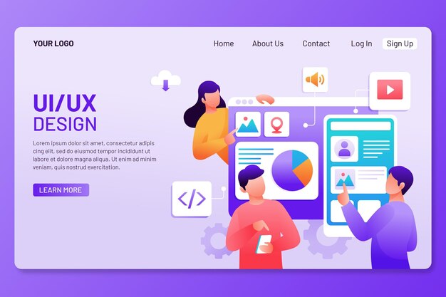 gradient ui/ux landing page