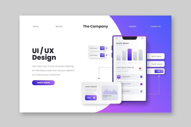 Целевая страница gradient ui / ux