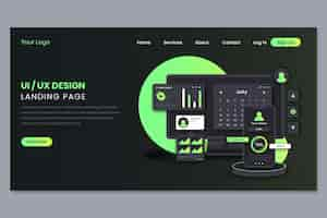 Free vector gradient ui ux landing page