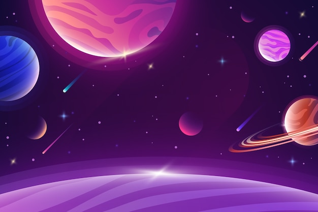 Бесплатное векторное изображение Градиентный фон вселенной