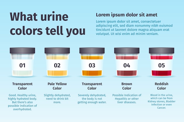 Gradient urine color infographic