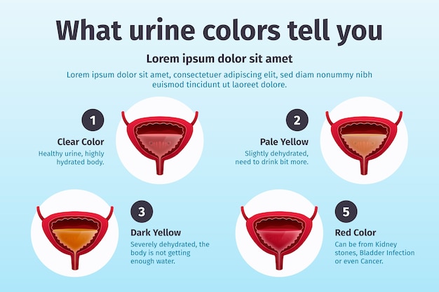 Infografica sul colore dell'urina sfumata