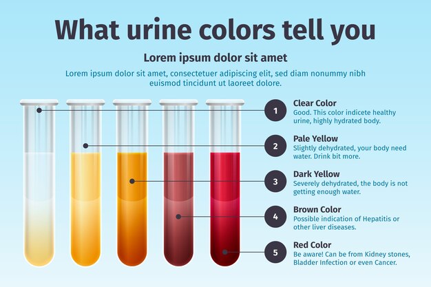 Gradient urine color infographic