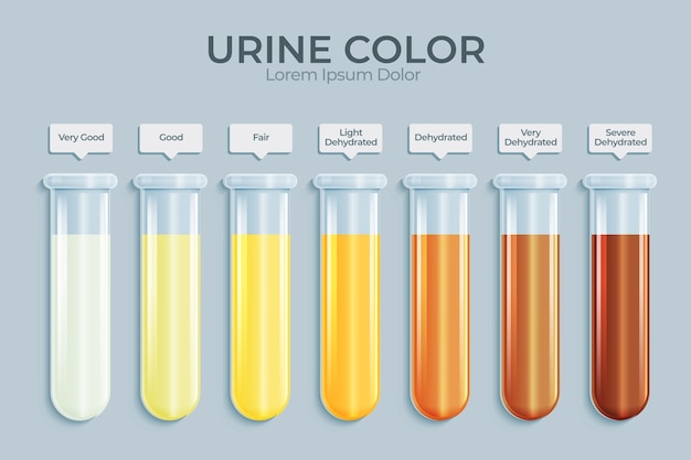 Vettore gratuito infografica sul colore dell'urina sfumata