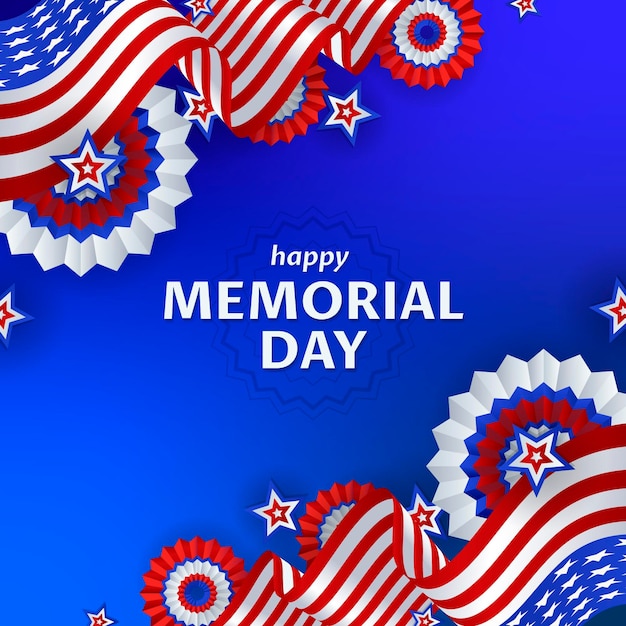 Gradient usa memorial day illustration